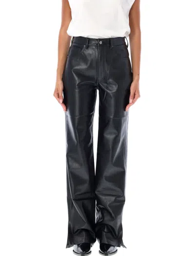 Anine Bing Rowy Eco Leather Pants In Blacjk