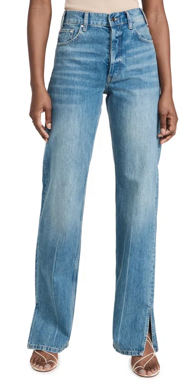 Anine Bing Roy Jeans Woman Blue In Cotton