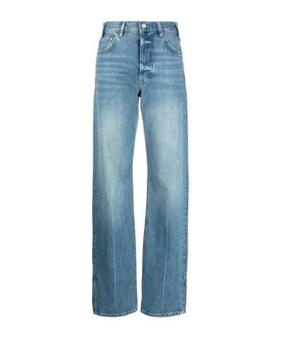 Anine Bing Roy Mid-rise Straight Jeans In Blue