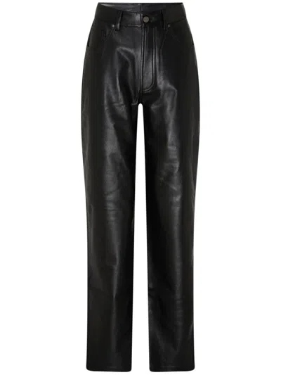 Anine Bing Leather Roy Trousers In Black