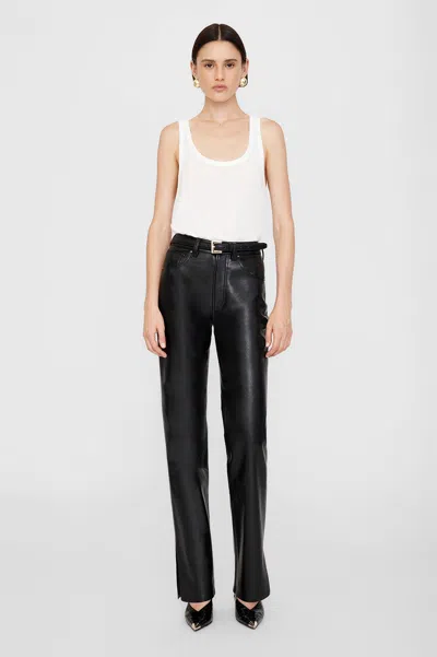 Anine Bing Roy Pant In Black Recycled Leather