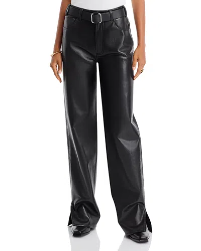 Anine Bing Roy Recycled-leather Straight-leg Pants In Black