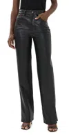 Anine Bing Leather Roy Trousers In Black