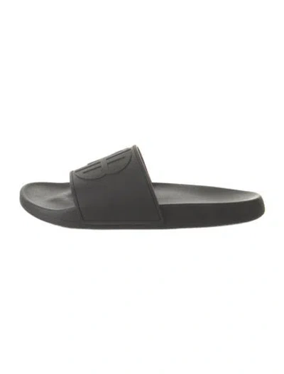 Pre-owned Anine Bing Rubber Slides In Black