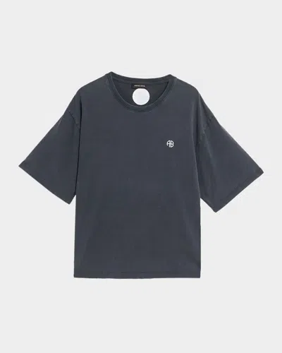 Anine Bing Rudy Crewneck Empowerment Tee In Black