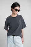 Anine Bing Rudy T-shirt In Black Cotton In Gray