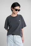 Anine Bing Rudy T-shirt In Black Cotton In Gray
