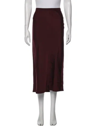 Pre-owned Anine Bing Ruffle Embellishment Midi Length Skirt In Burgundy