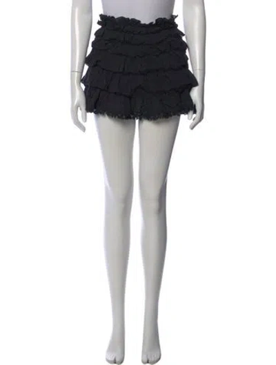 Pre-owned Anine Bing Ruffle Embellishment Mini Skirt In Black