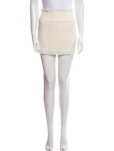 Pre-owned Anine Bing Ruffle Embellishment Mini Skirt In Neutral