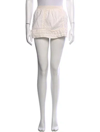 Pre-owned Anine Bing Ruffle Embellishment Mini Skirt In Neutral