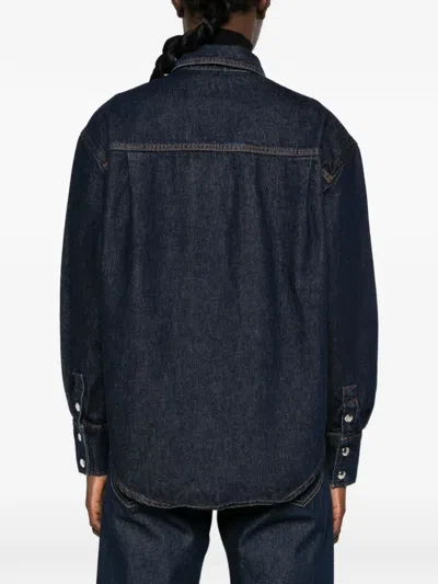 Anine Bing Samy Contrast-stitch Denim Shirt In Multi