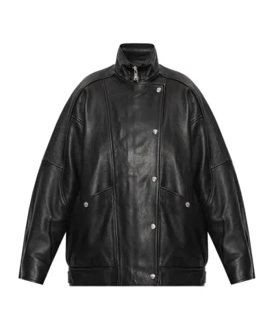 Anine Bing Sandy Leather Jacket In Multi