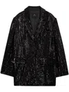 Anine Bing Sara Sequin Embellished Blazer In Black