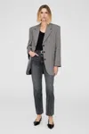 Anine Bing Sara Blazer In Black And White Mini Houndstooth