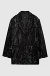 Anine Bing Sara Blazer In Black Sequin In Black
