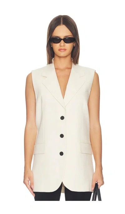 Anine Bing Sara Notched-lapels Vest In Neutral