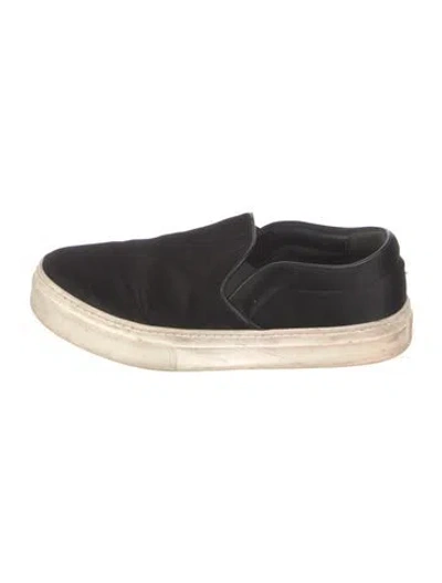 Pre-owned Anine Bing Satin Flats In Black