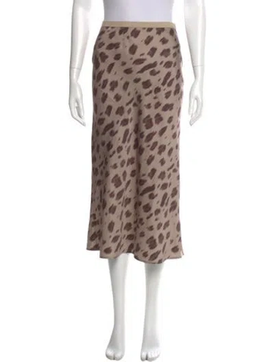 Pre-owned Anine Bing Satin Midi Length Skirt In Neutral