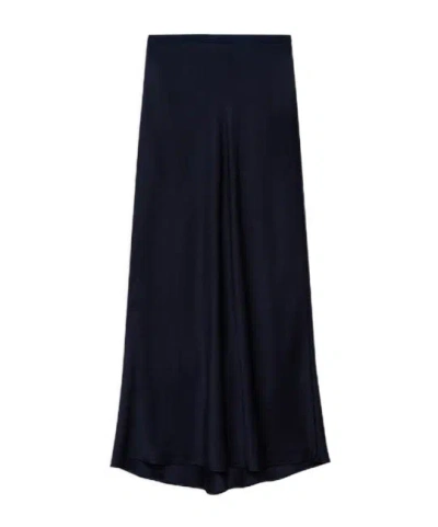 Anine Bing Satin Skirt In Black