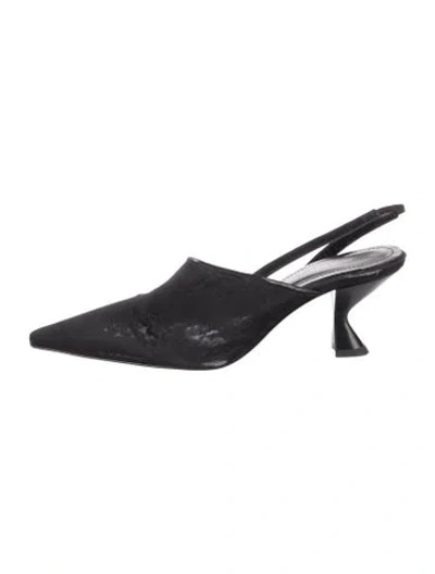Pre-owned Anine Bing Satin Slingback Pumps In Black