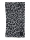 Anine Bing Rectangular Animal Pattern Scarf With Frayed Edges