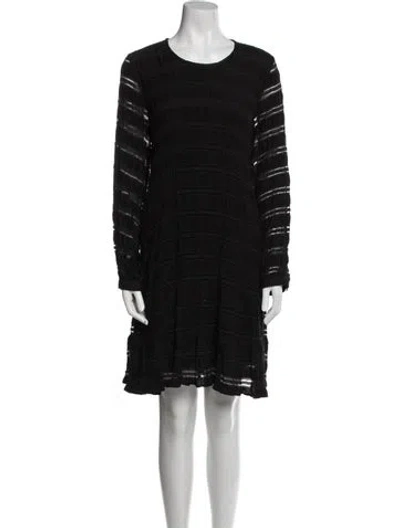 Pre-owned Anine Bing Scoop Neck Knee-length Dress In Black