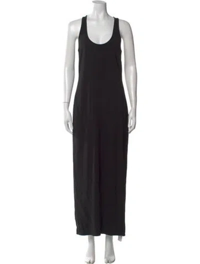 Pre-owned Anine Bing Scoop Neck Long Dress In Black
