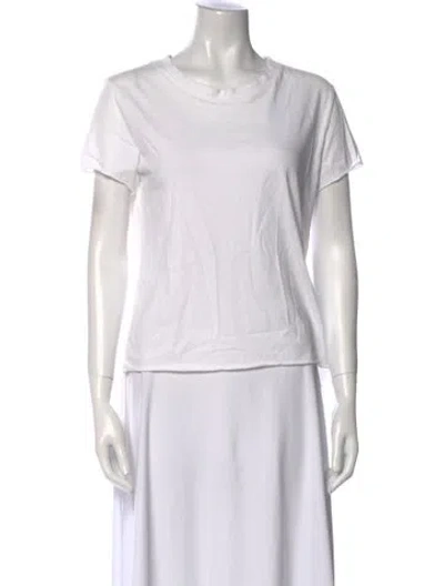 Pre-owned Anine Bing Scoop Neck Short Sleeve T-shirt In White