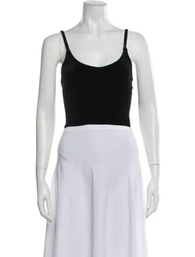 Pre-owned Anine Bing Scoop Neck Sleeveless Crop Top In Black