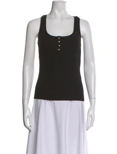 Pre-owned Anine Bing Scoop Neck Sleeveless Top In Black
