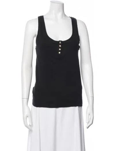 Pre-owned Anine Bing Scoop Neck Sleeveless Top In Black