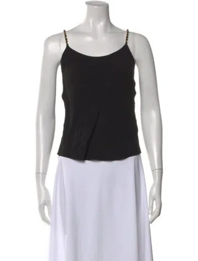 Pre-owned Anine Bing Scoop Neck Sleeveless Top In Black