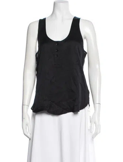 Pre-owned Anine Bing Scoop Neck Sleeveless Top In Black