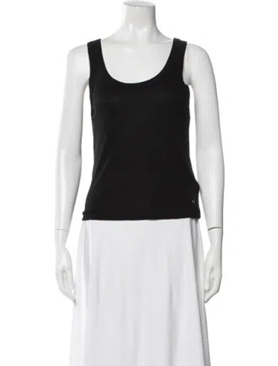 Pre-owned Anine Bing Scoop Neck Sleeveless Top In Black