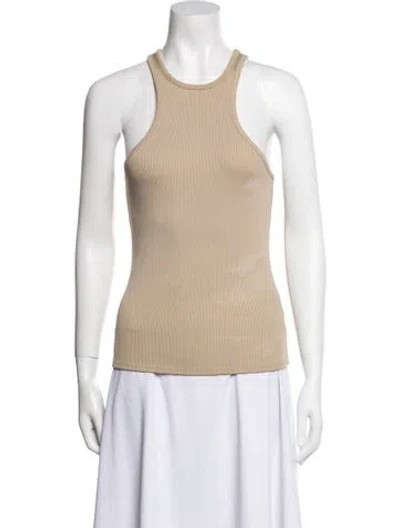 Pre-owned Anine Bing Scoop Neck Sleeveless Top In Neutral