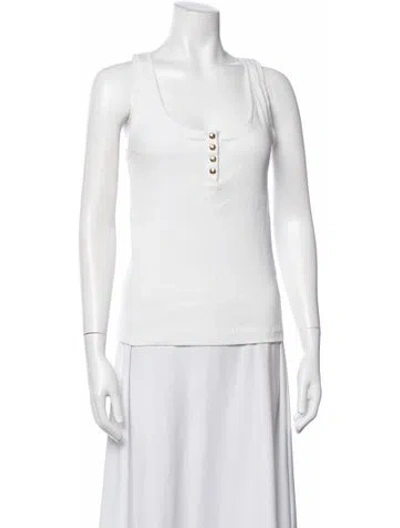 Pre-owned Anine Bing Scoop Neck Sleeveless Top In White