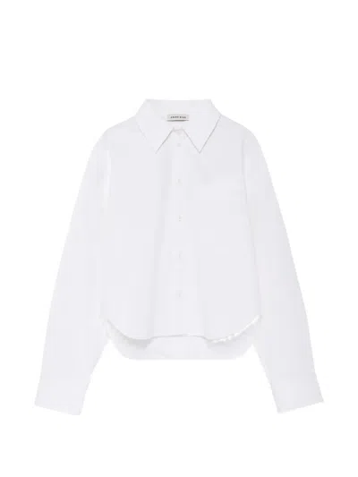 Anine Bing Scott Cropped Shirt In White