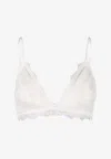 Anine Bing Semi-sheer Lace Bra With Trim In White
