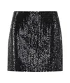 Anine Bing Tierra Sequin Embellished Mini Skirt In Black