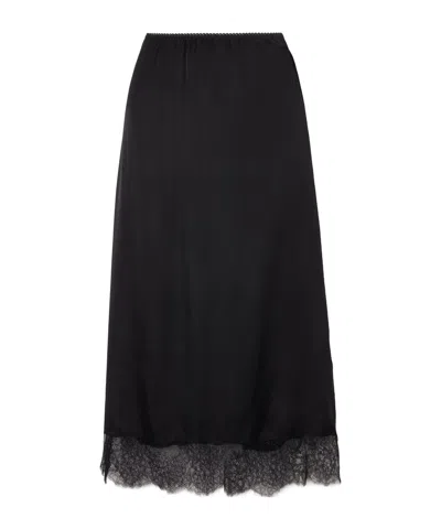 Anine Bing Shelby Elastic Waistband Midi Skirt In Black