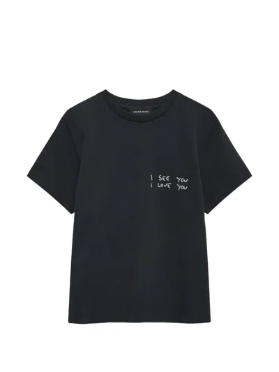 Anine Bing Shelley Graphic T-shirt In Black