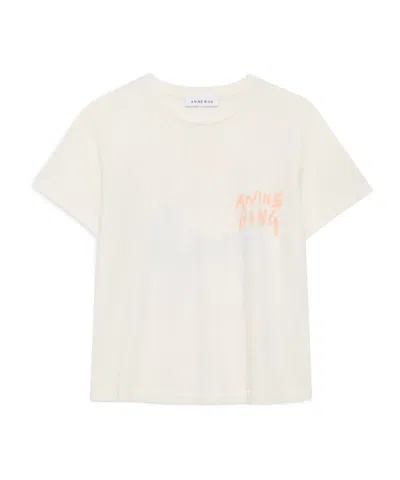 Anine Bing Shelley Surfer Tee Washed Buttercream In White