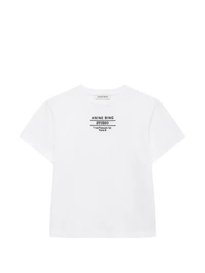 Anine Bing Shelley Studio T-shirt In White