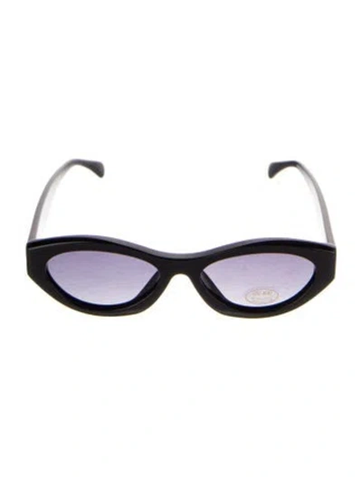 Pre-owned Anine Bing Shield Tinted Sunglasses In Black