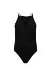 Anine Bing Shiloh V-neck Bodysuit In Black