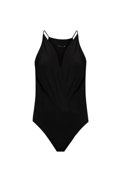 Anine Bing Shiloh V-neck Bodysuit In Black
