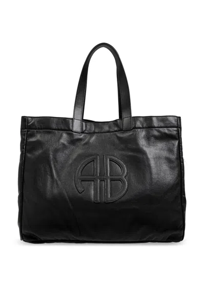 Anine Bing Emma Canvas Tote Bag In Black
