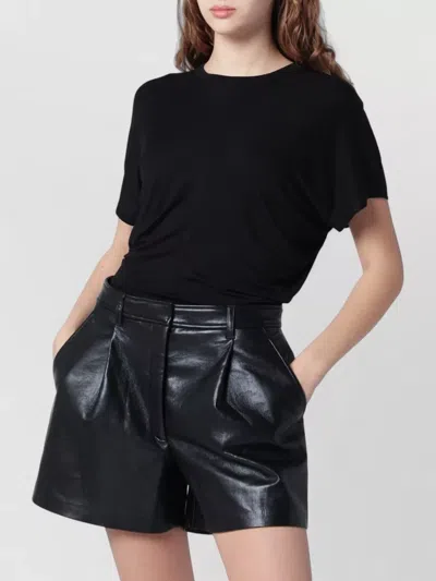 Anine Bing Short Sleeve Round Neck Relaxed Fit Top In Black