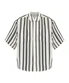 Anine Bing Striped Short-sleeve Shirt In White